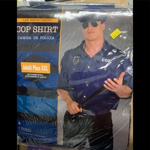 Men’s Adult Plus XXL Cop Shirt Halloween Costume